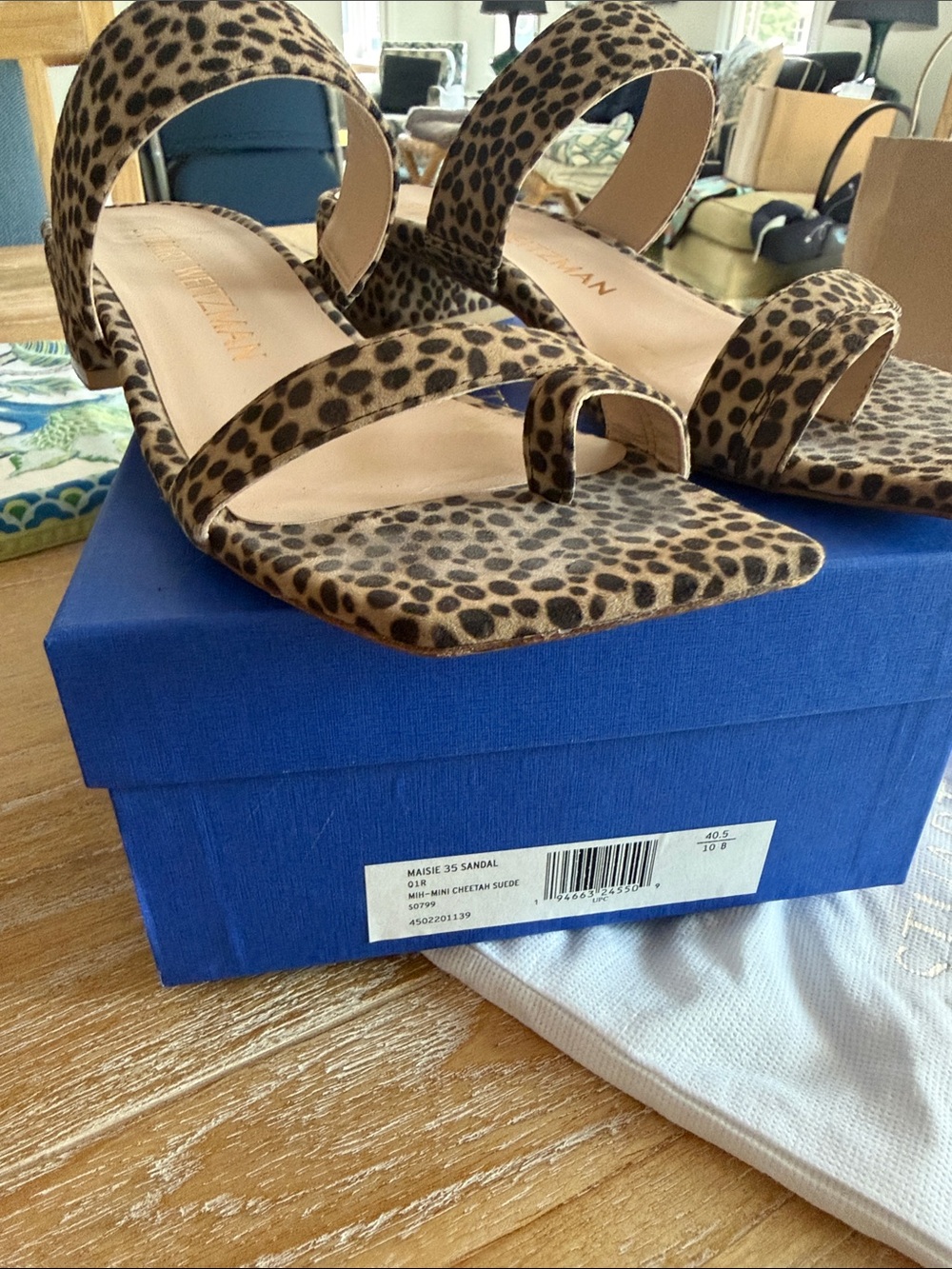 Leopard Print Open-Toe Women's Sandals - Brown